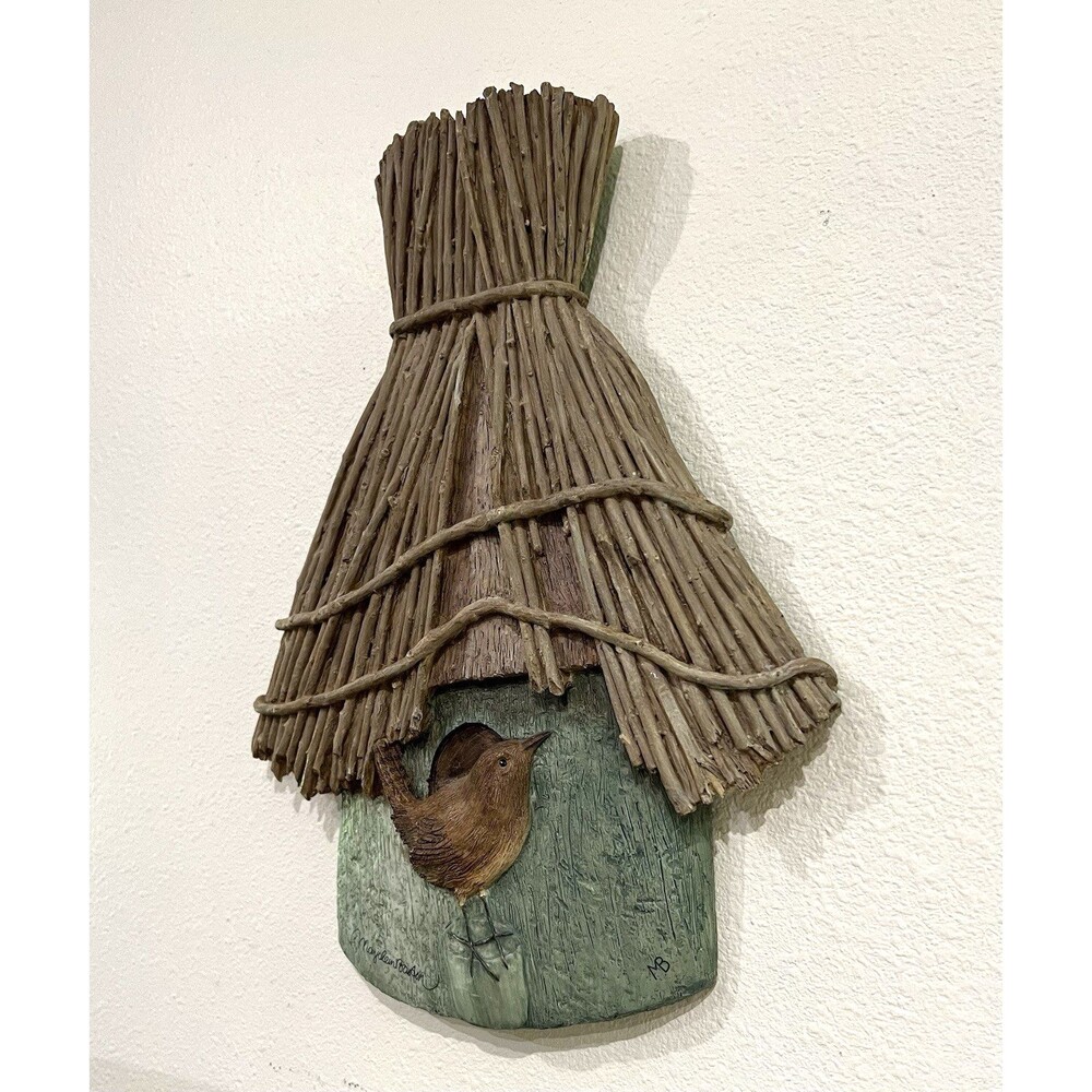 Vintage Hallmark Marjolein Bastin Resin House Wren Birdhouse Wall Decor - Picture 3 of 5